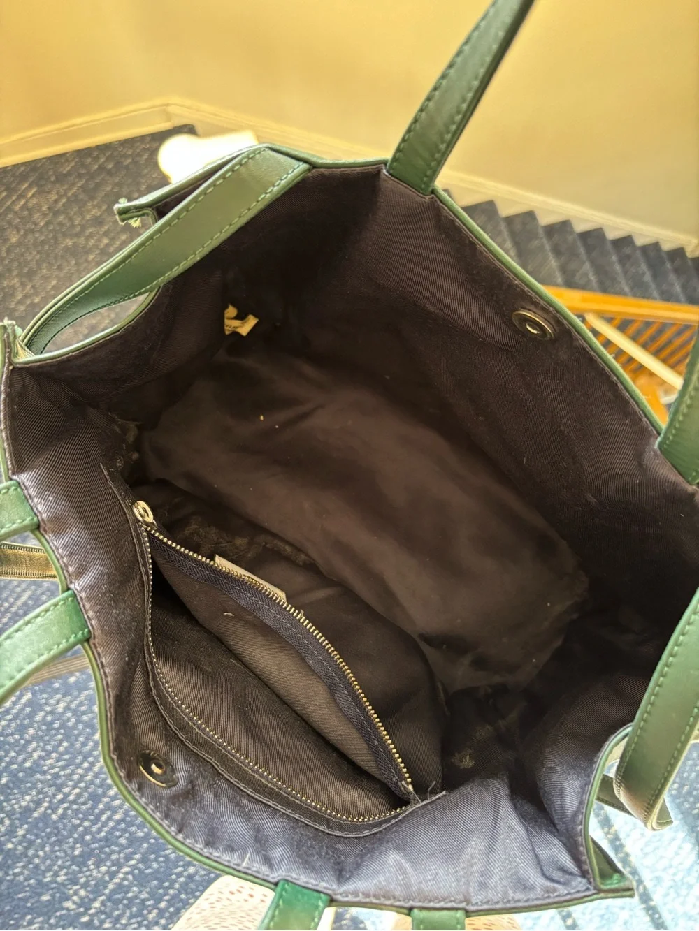 Telfar Dark Green Embossed Logo Tote Laptop Bag